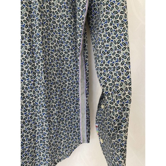 Robert Graham Shirt Button Down Long Sleeve Green Leaf Floral Blue Cotto… - Picture 2 of 4